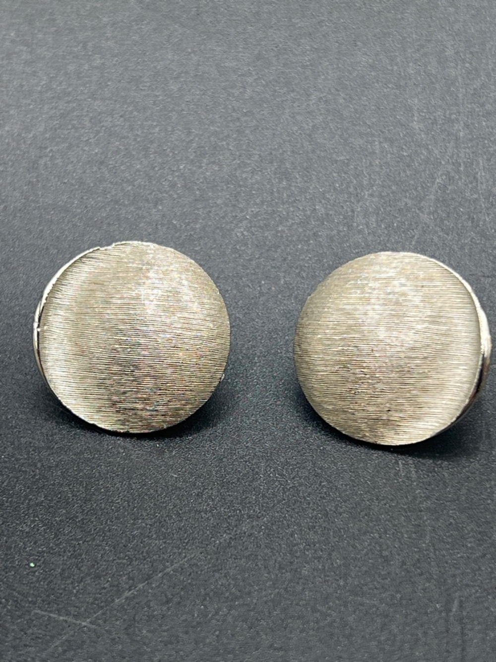 Vintage Silver Textured Round Earrings